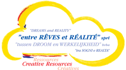 Logo "ENTRE RÊVES ET RÉALITÉ" en néerlandais "TUSSEN DROMEN EN WERKELIJKHEID" en anglais “DREAMS AND REALITY” en italien “TRA SOGNI E REALTÀ”